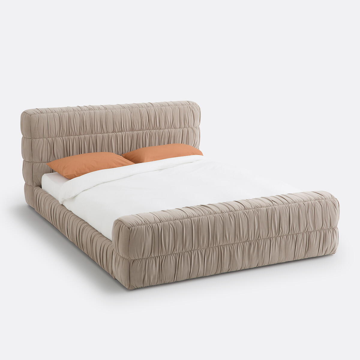 Бархатная кровать с пружинным каркасом