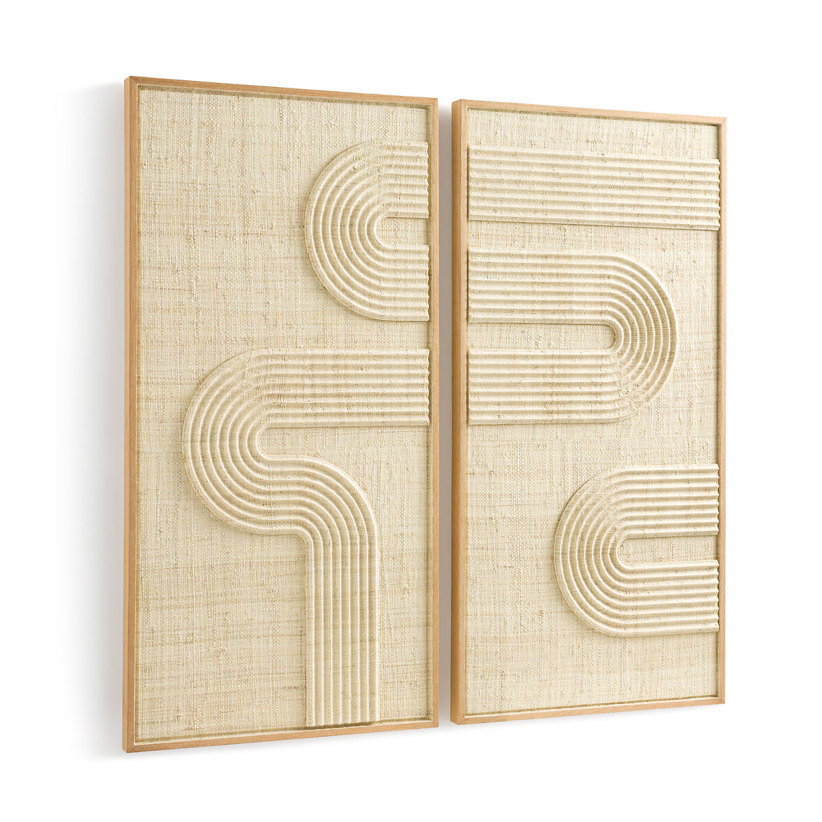 Украшение настенное из двух частей из пальмовых листьев