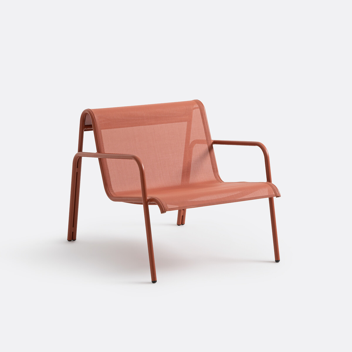 Кресло низкое садовое из алюминия и текстилена (терракота)