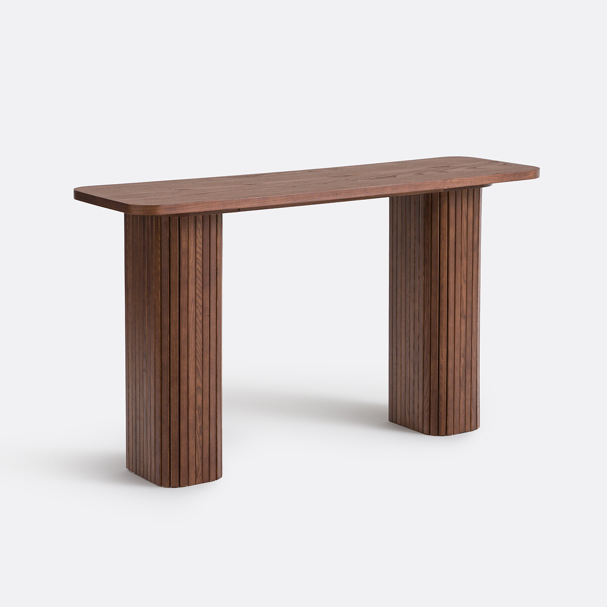 Консоль из шпона ясеня, тонированного под орех