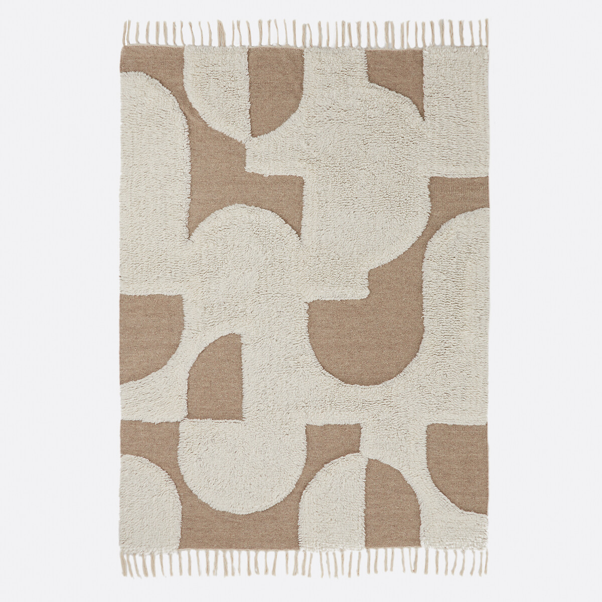 Двухцветный ковер из шерсти и хлопка