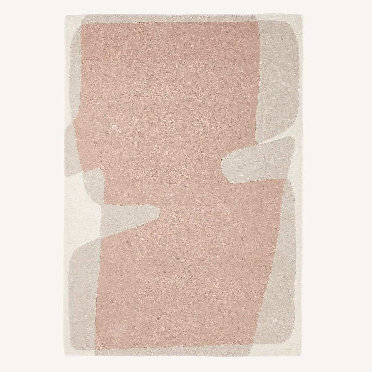 Ковер из лиоцелла и шерсти ручной работы(розовый-бежевый)