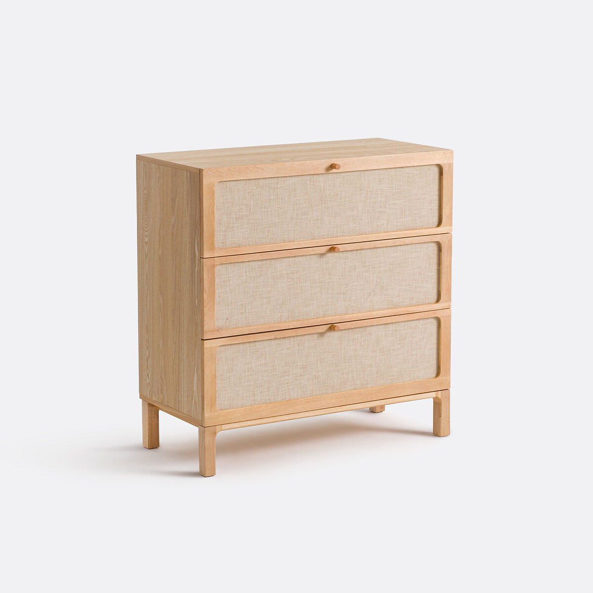 Сундук с 3 ящиками, ясень, шпон и лен