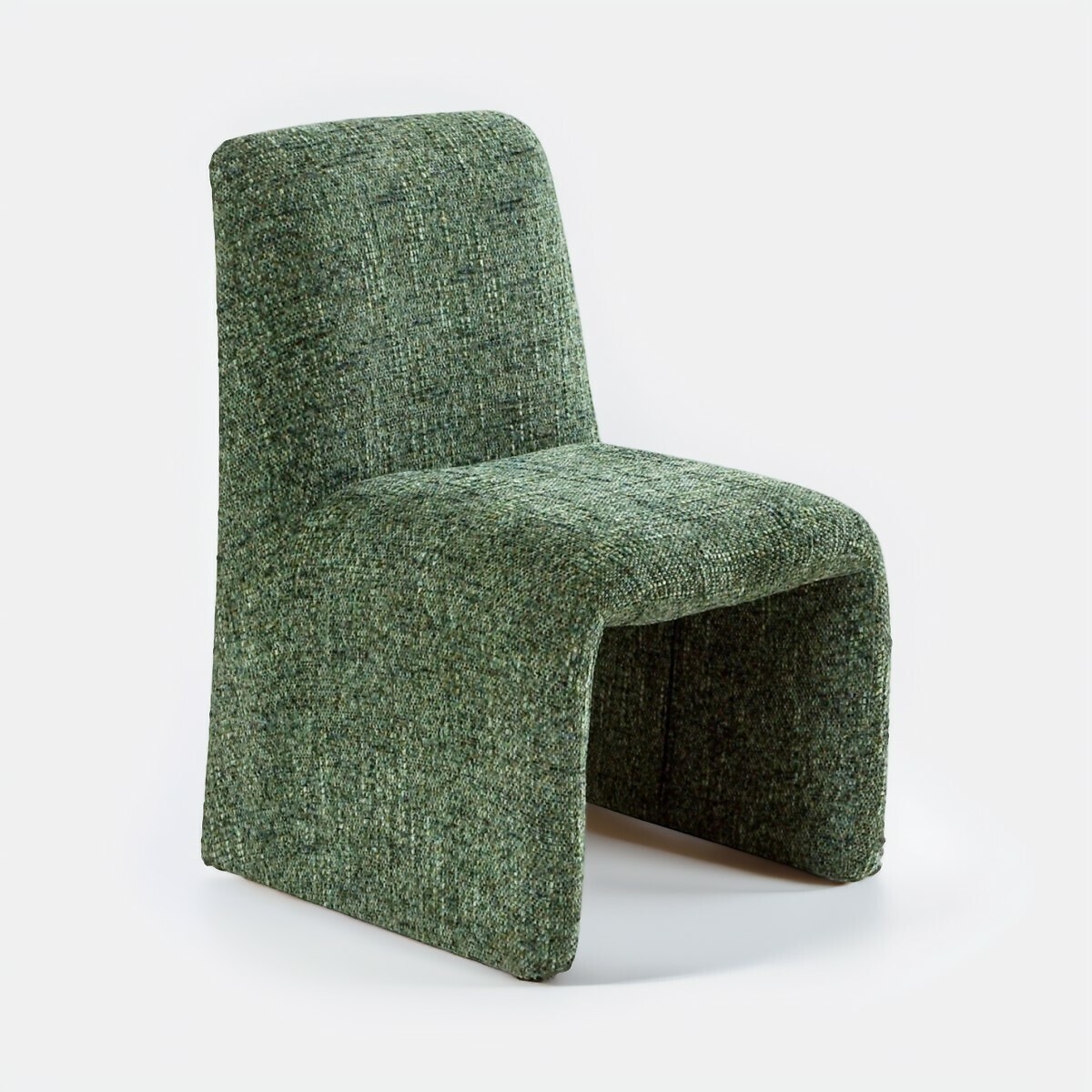 Стул с высокой спинкой и обивкой из рогожки(зеленый)