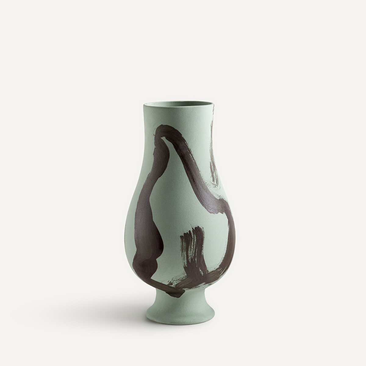 Ваза из матовой керамики, В33 см(серо-зеленый)