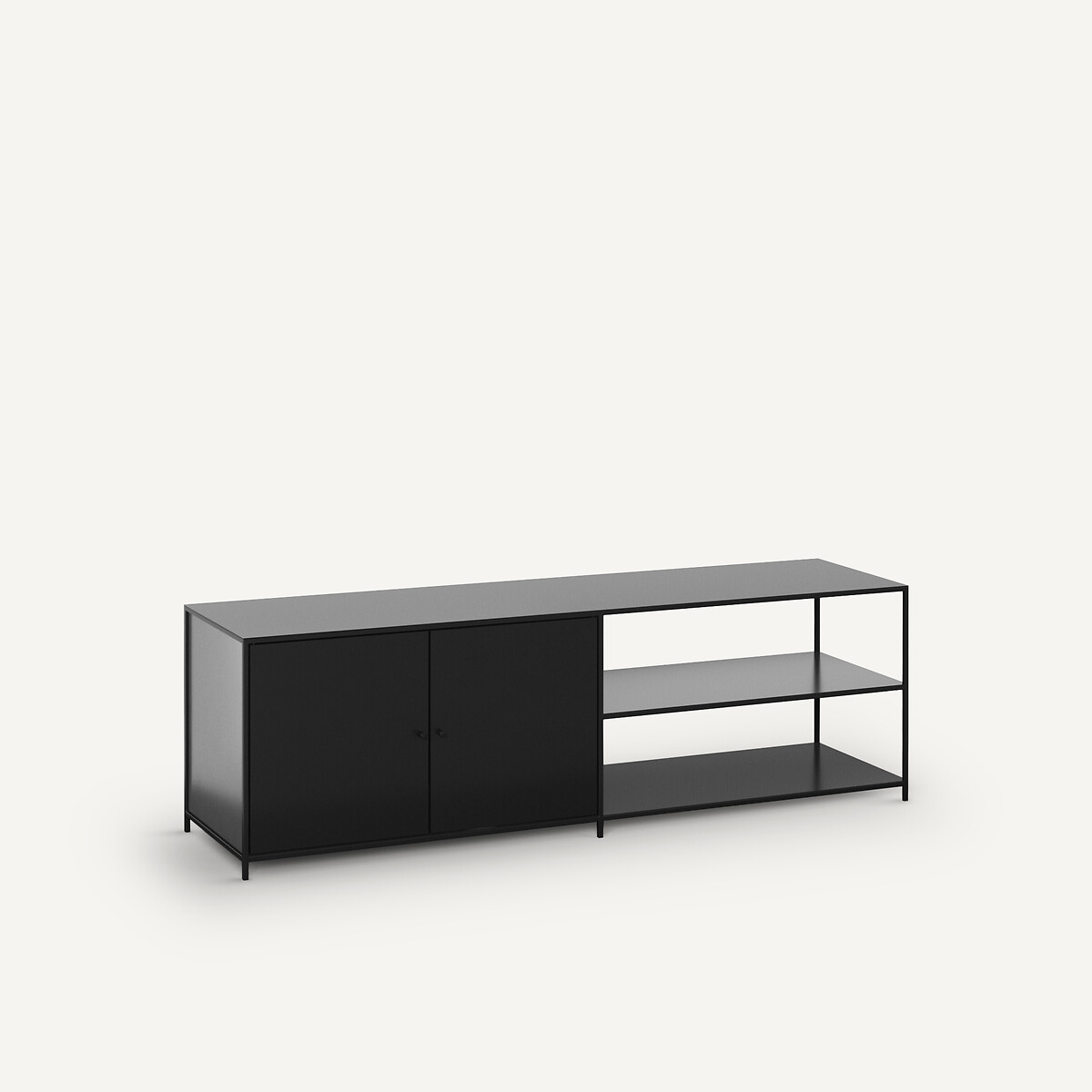 ТВ-тумба металлическая длинная с 2 дверцами