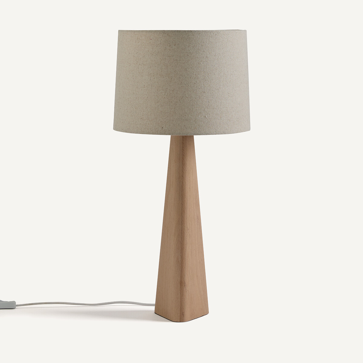 Лампа из дуба и льна