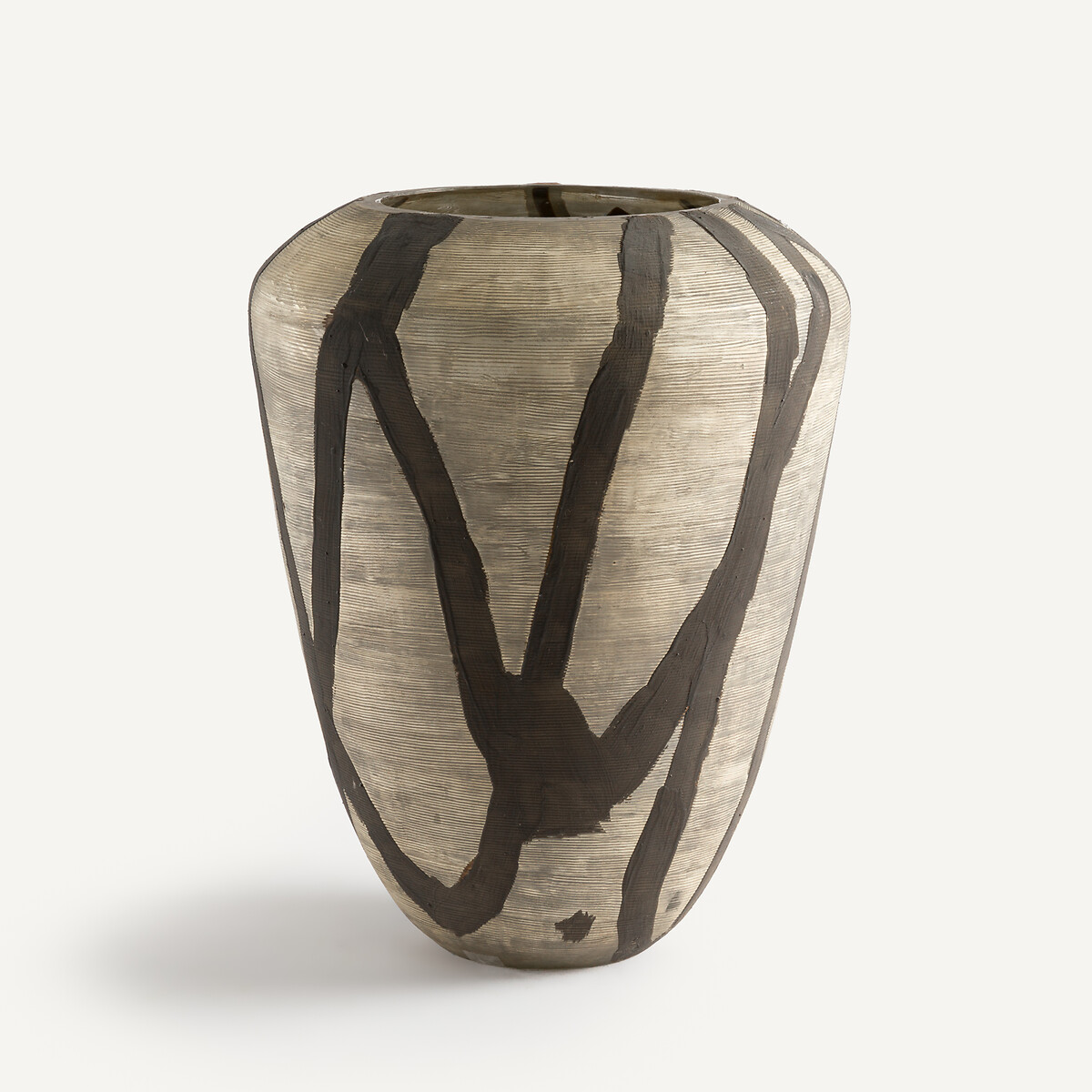 Ваза из матового расписного стекла в полоску, В35,5 см