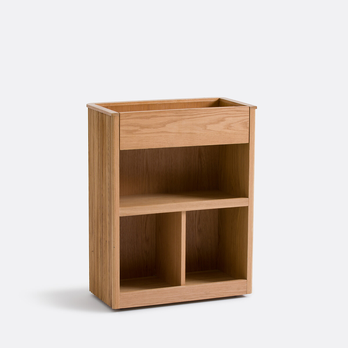 Консоль для мобильного хранения, отделанная шпоном дуба