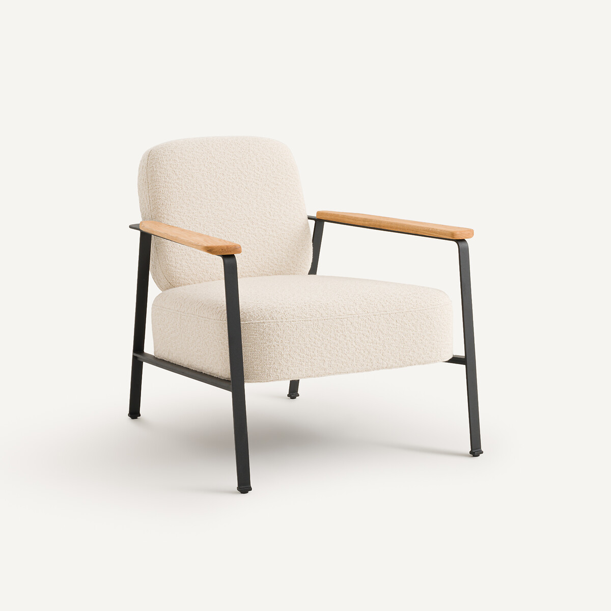 Кресло из ткани букле и металла