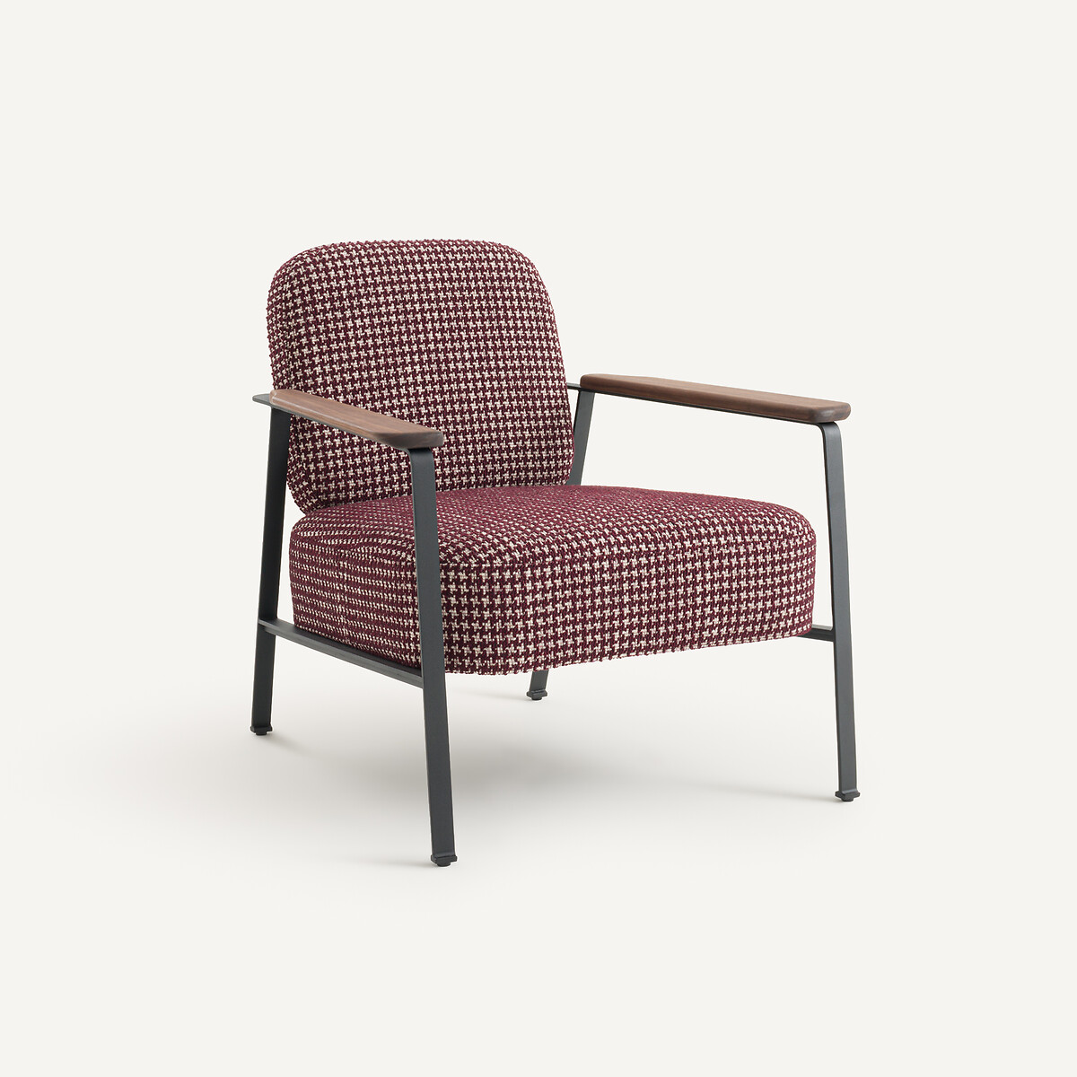 Кресло из металла и жаккардовой ткани с рисунком