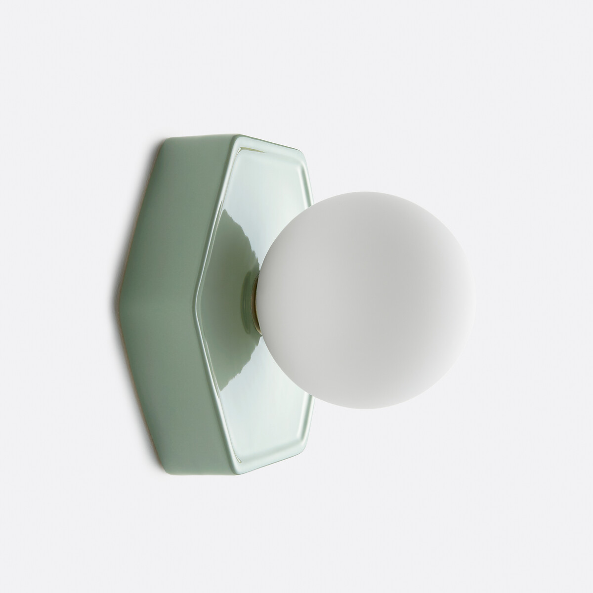 Настенный или потолочный светильник, шестиугольный, керамика и опаловое стекло