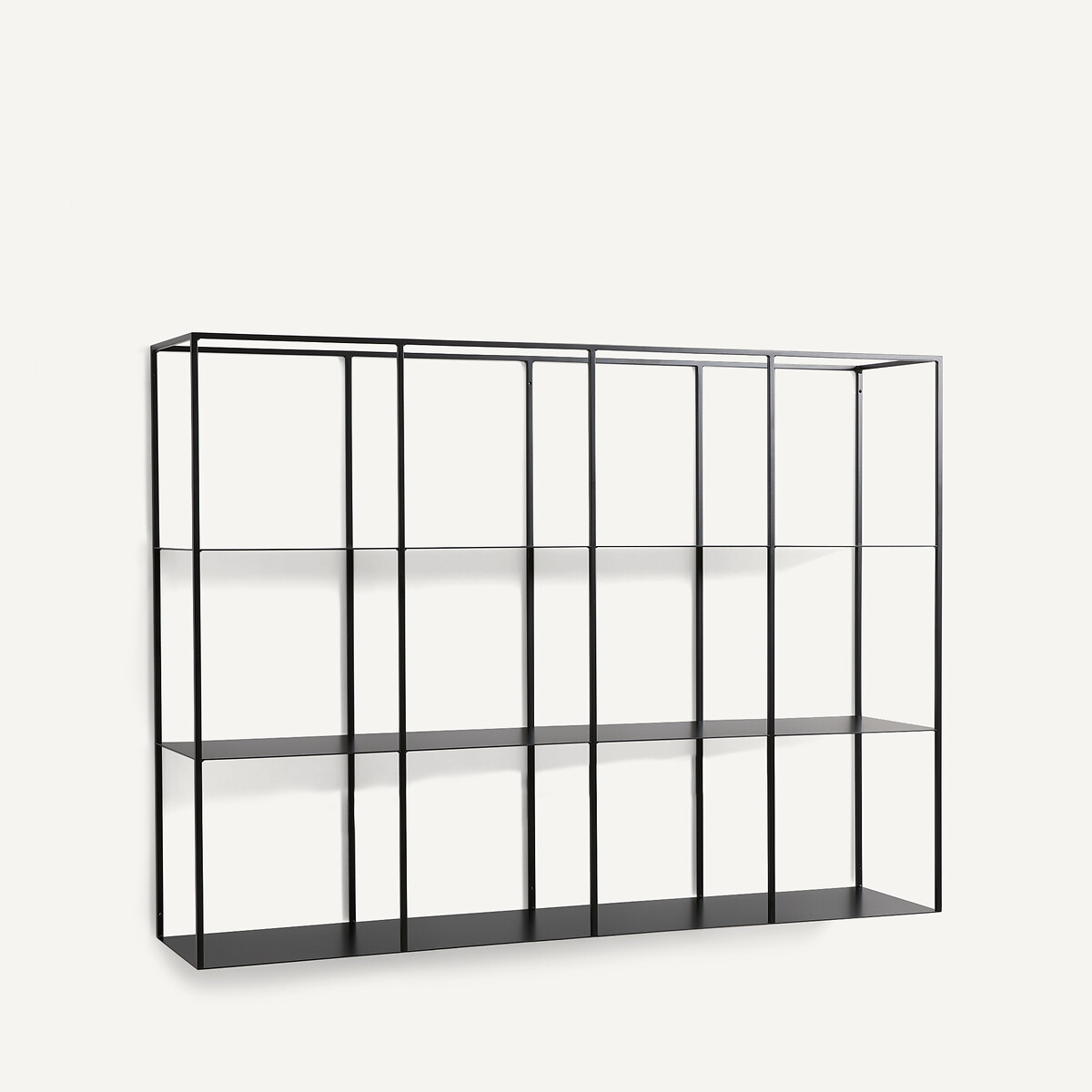 Настенный книжный шкаф из стали, высота 100,6 см (черный)