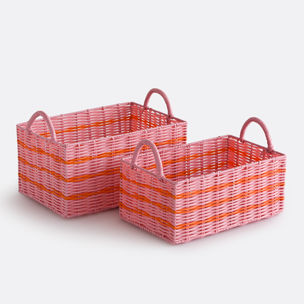 Набор из 2 корзин, плетеных в технике "скубиду"