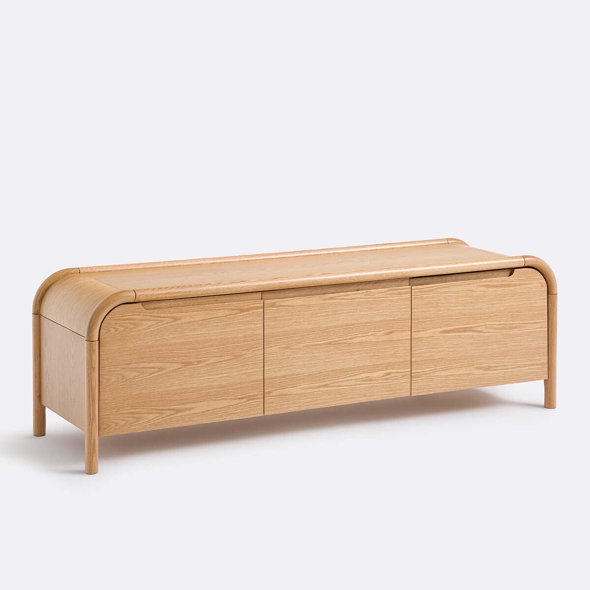 Тумба под ТВ с 3 дверцами, отделка шпоном дуба