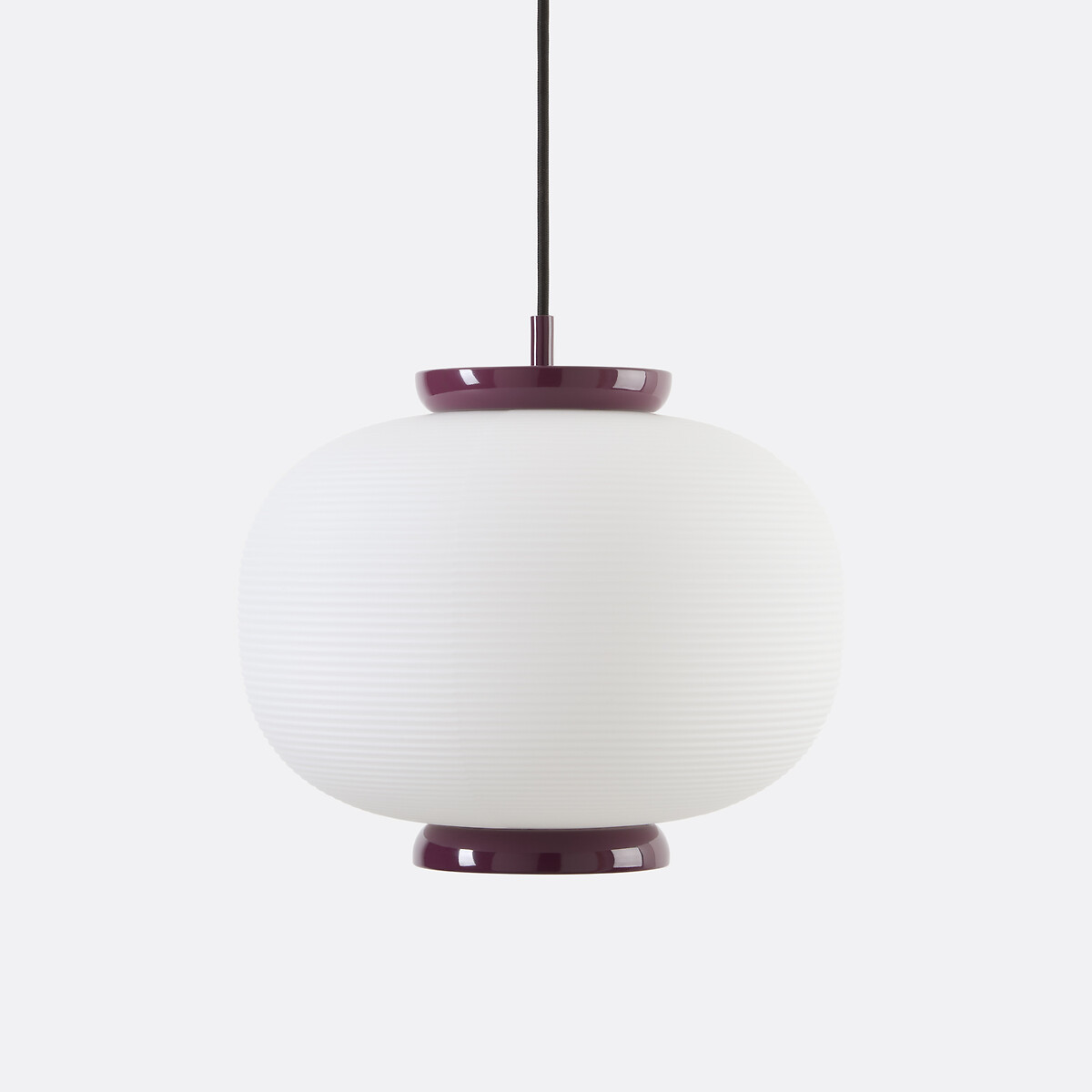 Подвесной светильник из рифленого опалового стекла и металла, диаметр 33 см