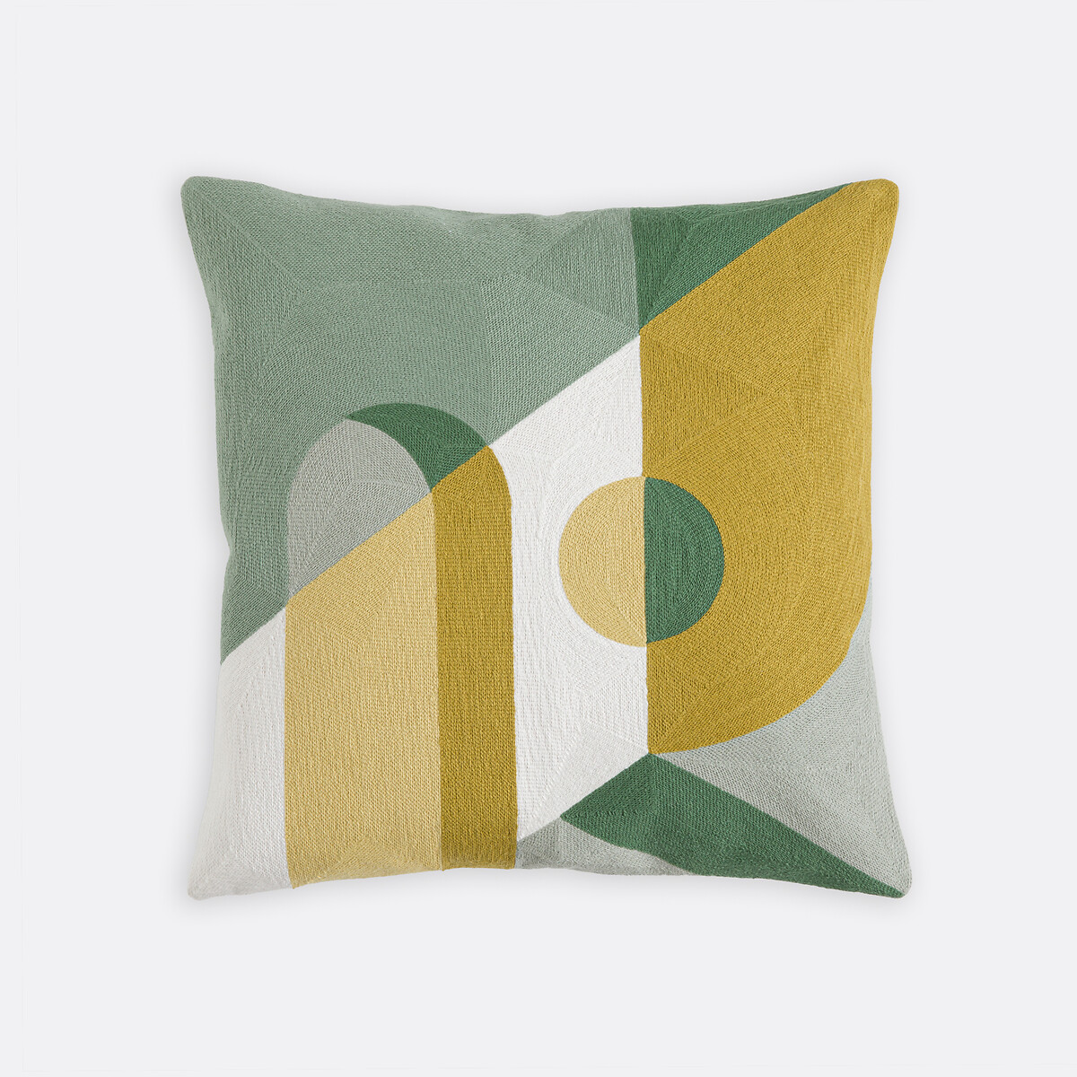 Квадратный чехол для подушки, хлопок с вышивкой, геометрический узор