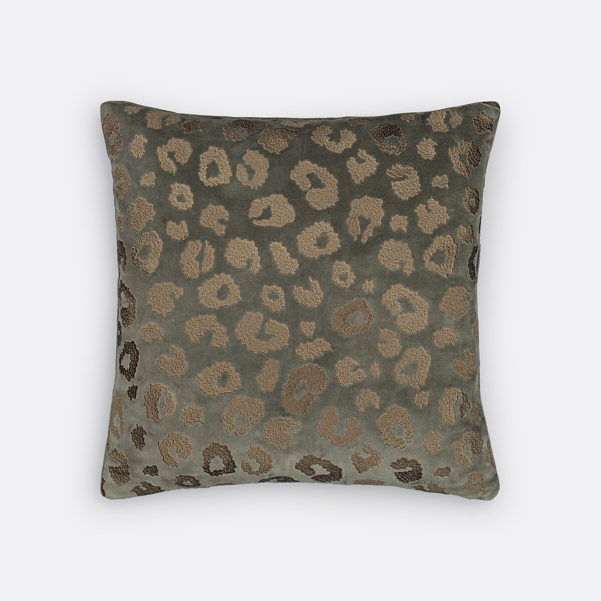 Декоративная наволочка с вышивкой 45*45 (хаки)