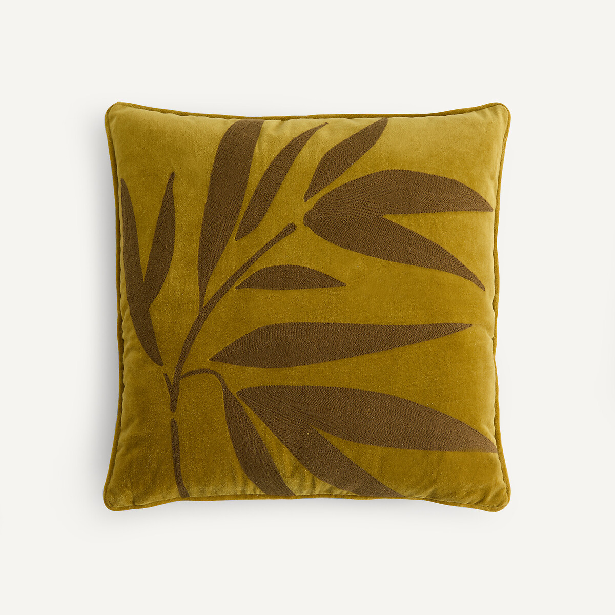 Квадратный чехол для подушки из вышитого хлопкового велюра