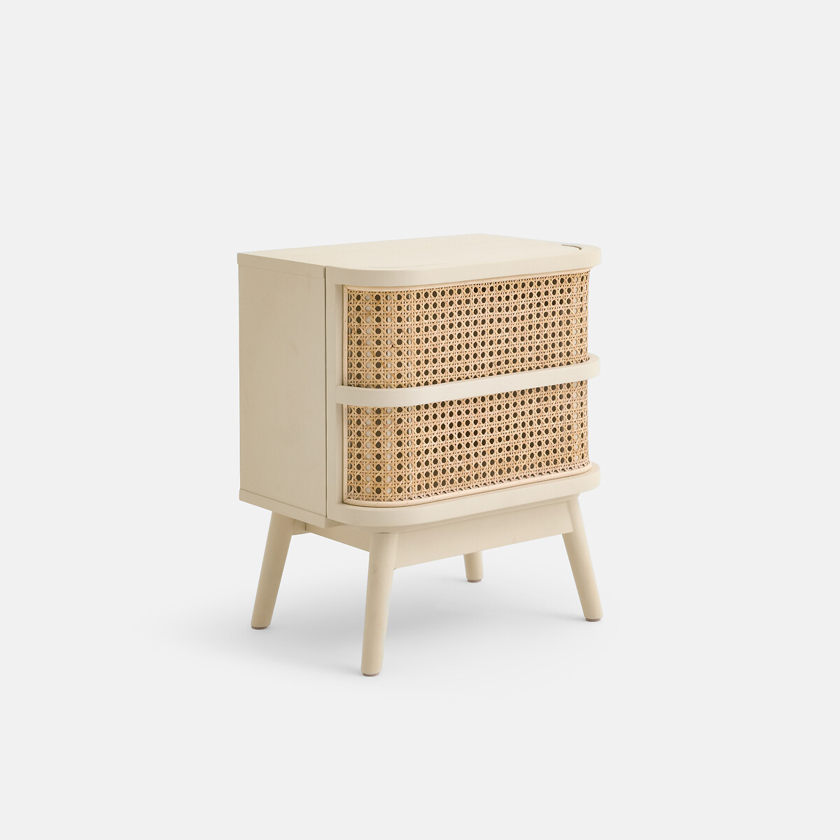 Прикроватная тумбочка, 1 ящик, с фасадом из ротанга