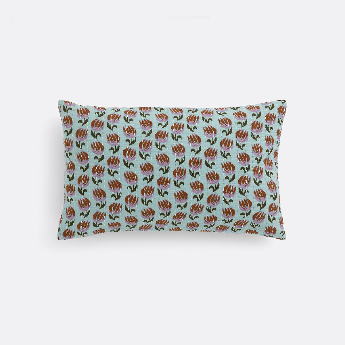 Прямоугольный чехол для подушки, хлопковая марля, принт "икат"