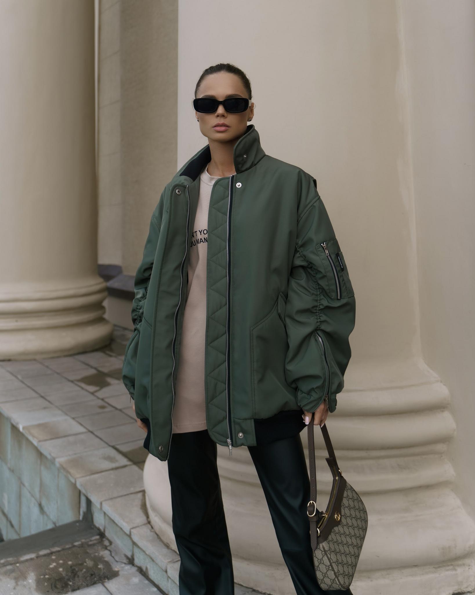 Dark hot sale green bomber