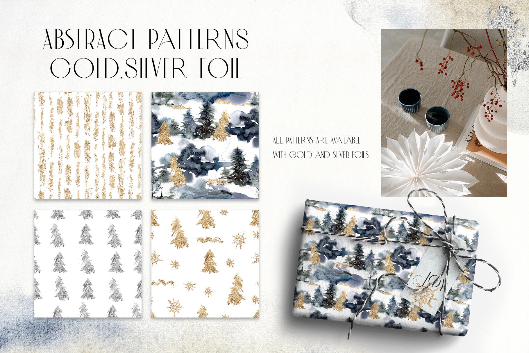 120 watercolor Traditional and Abstract Christmas seamless patterns