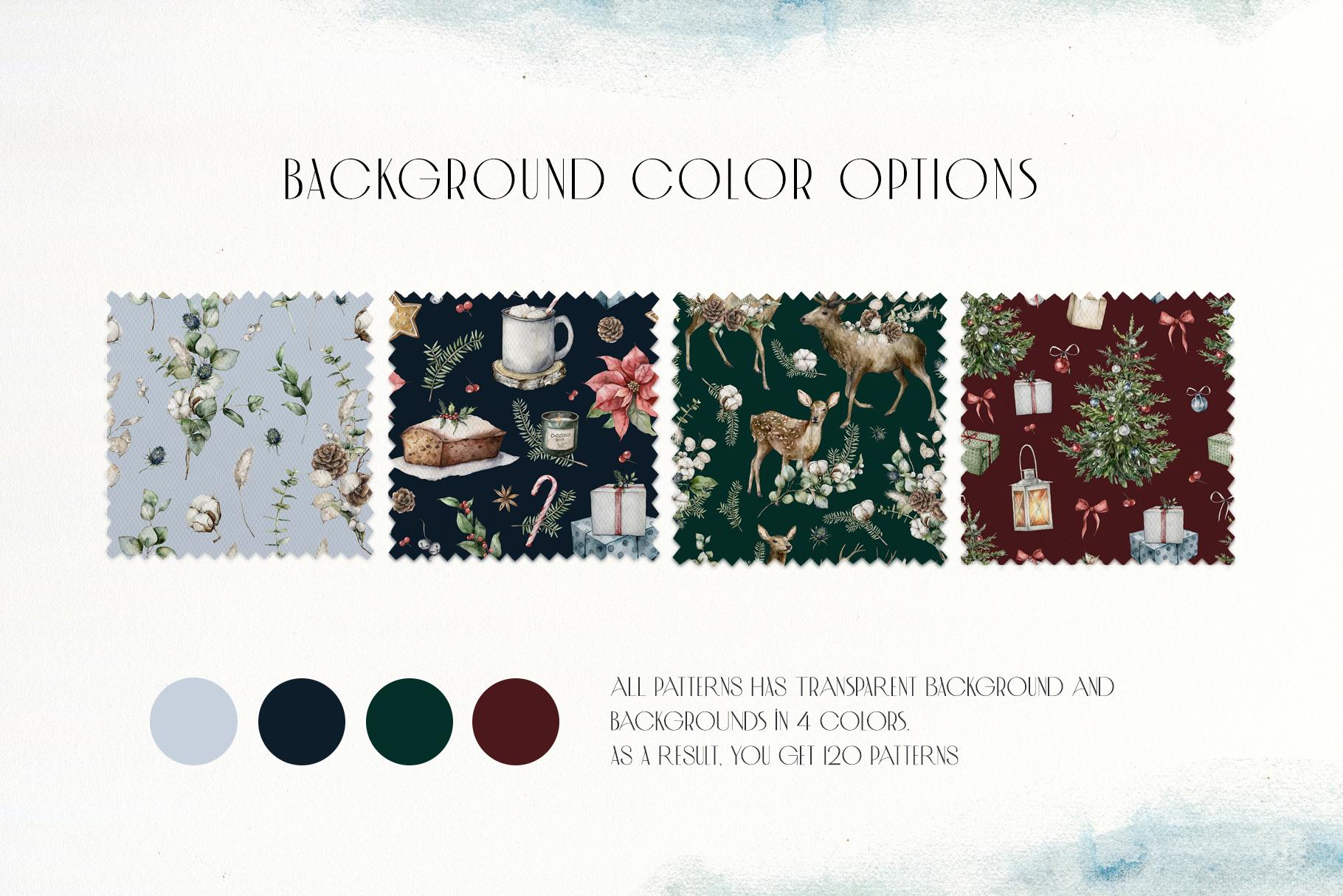 120 watercolor Traditional and Abstract Christmas seamless patterns