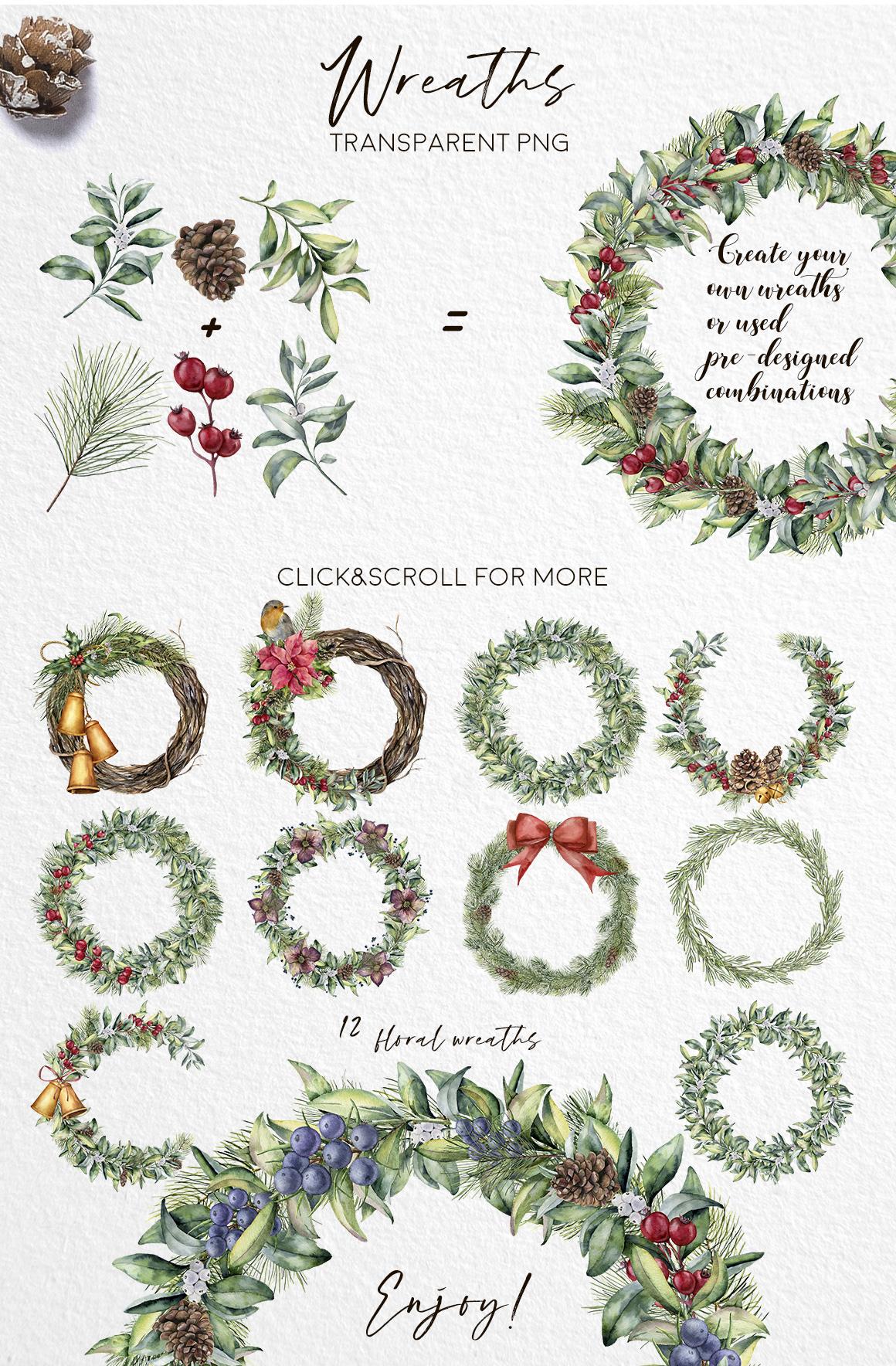 Delicate Christmas: a scandinavian watercolor Wonderland illustrations