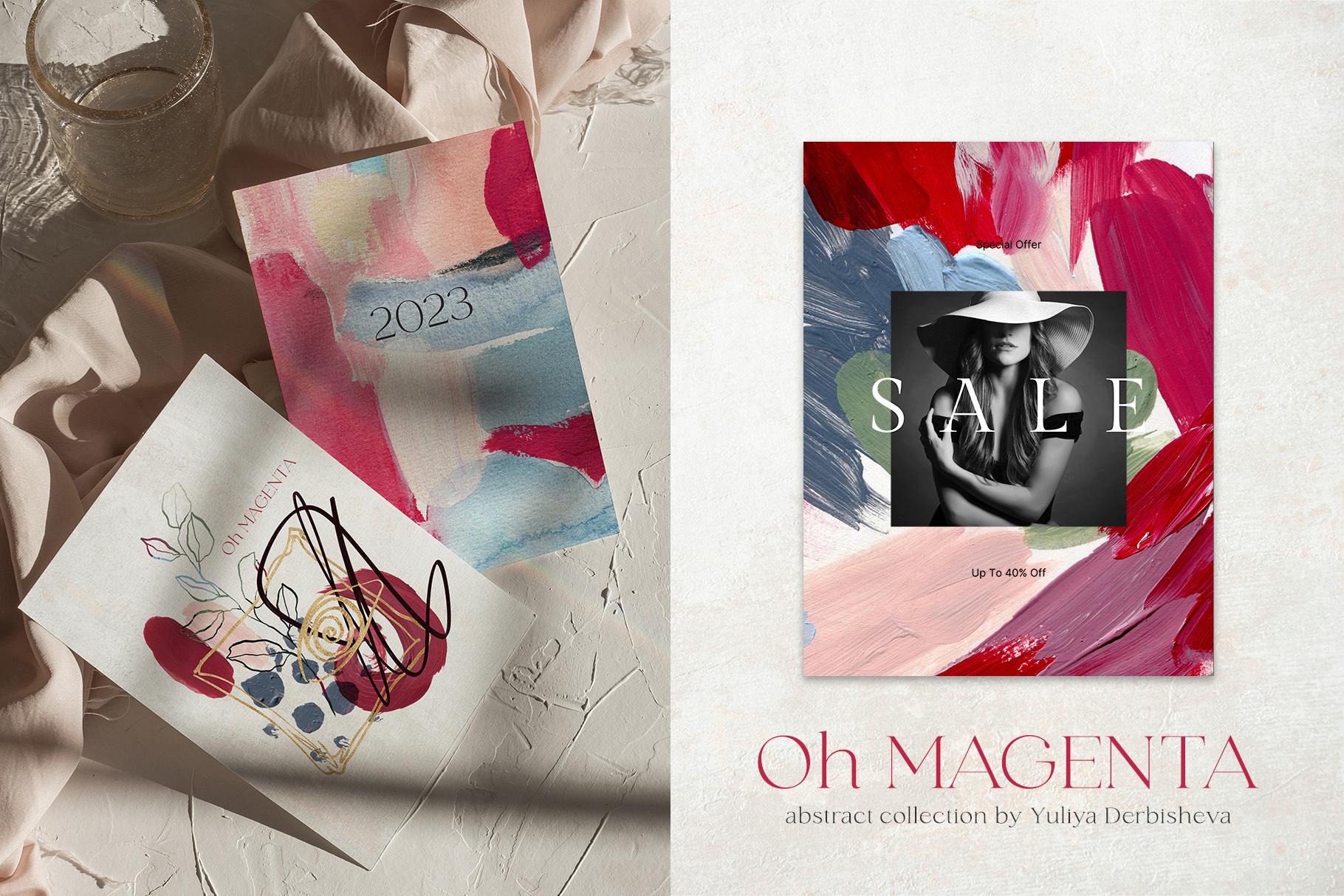 Oh Viva Magenta abstract backgrounds and flowers
