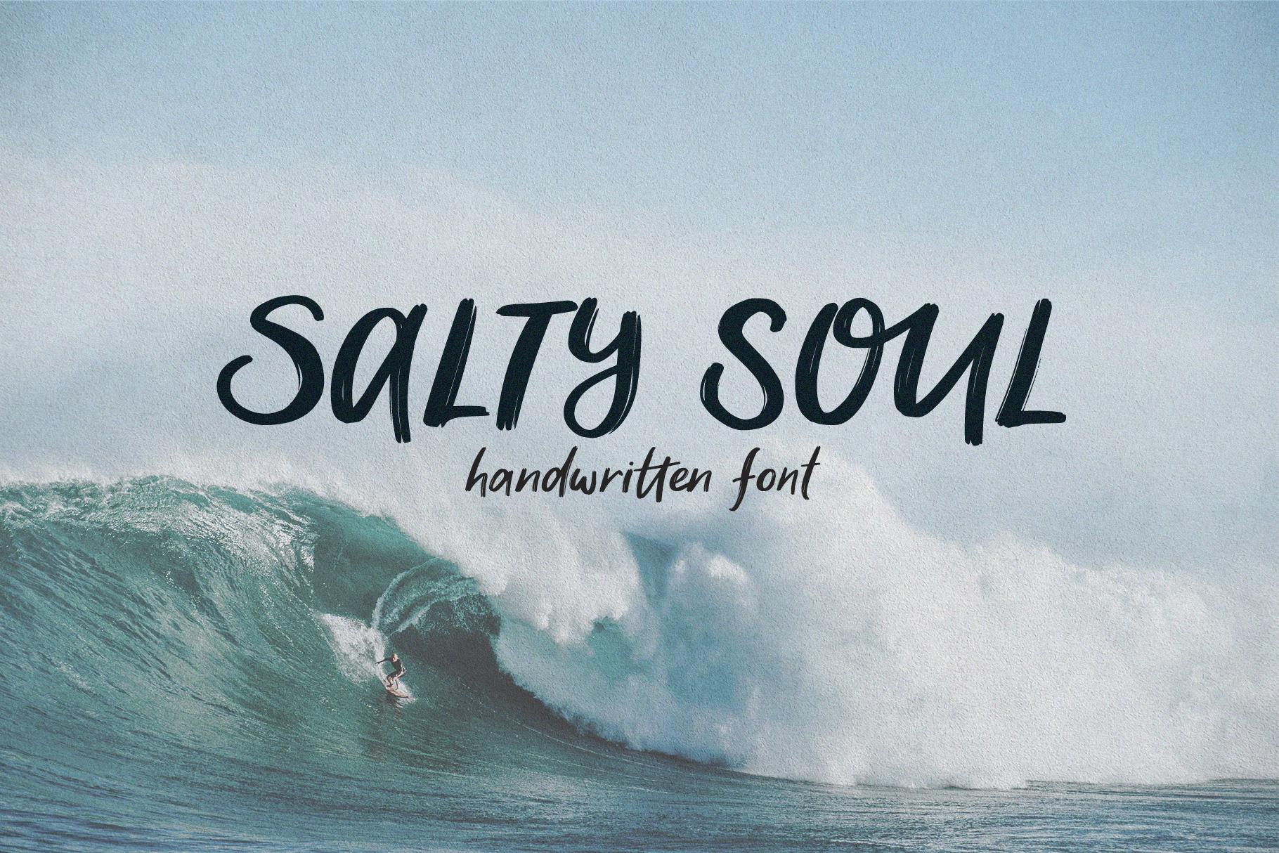 Salty Soul handwriting font + sea illustrations