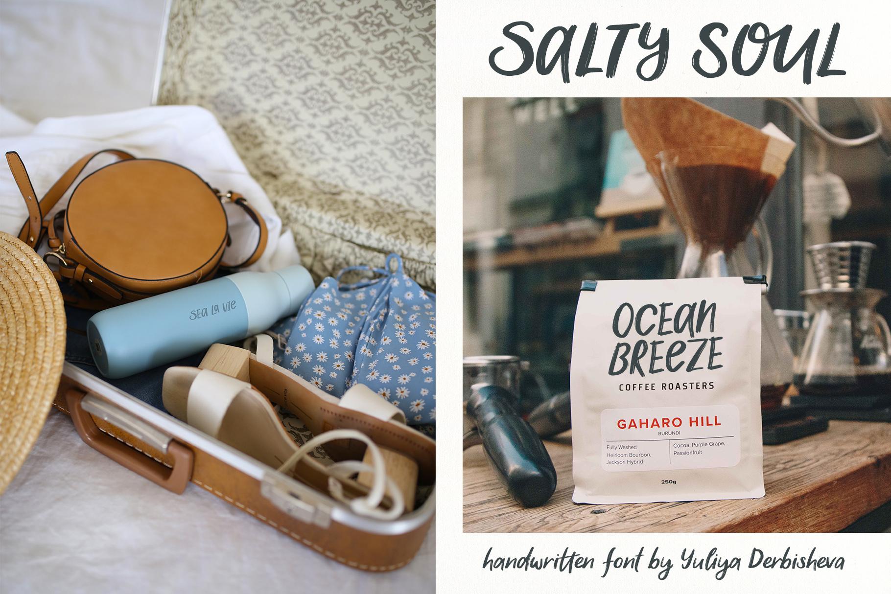 Salty Soul handwriting font + sea illustrations