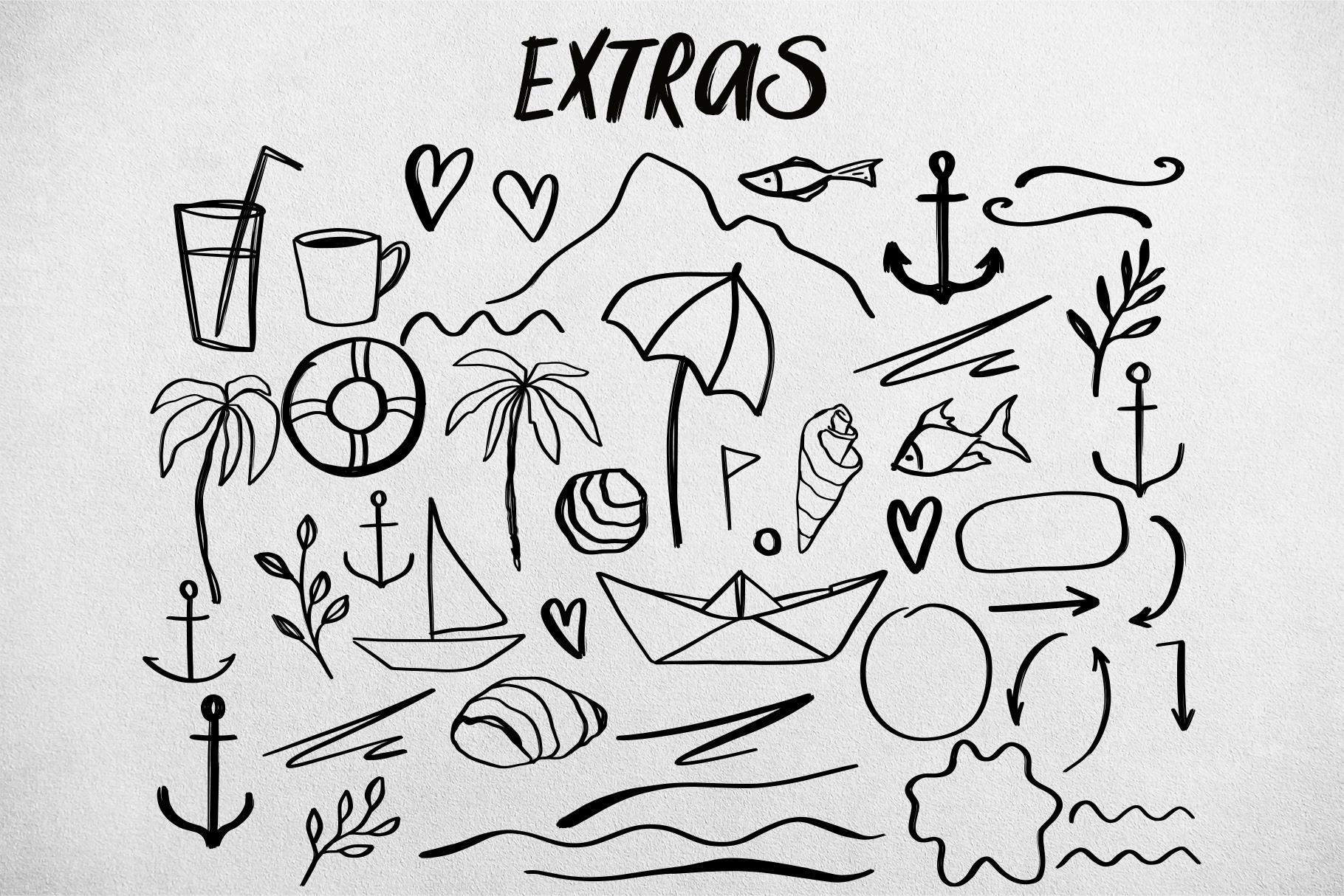 Salty Soul handwriting font + sea illustrations
