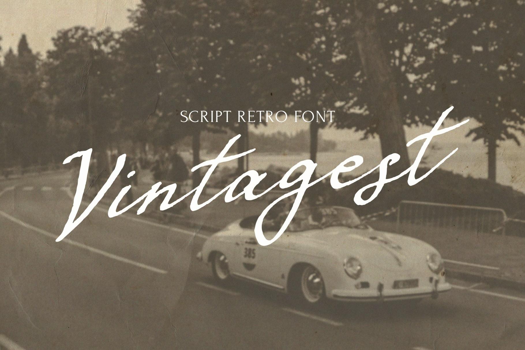 VINTAGEST retro script handwriting font signature typeface