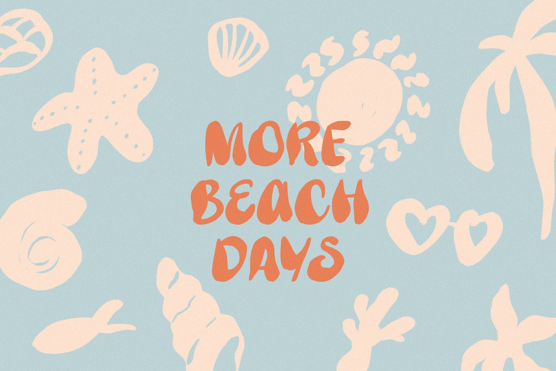Coastal soul wavy groovy handwritten font + sea illustrations