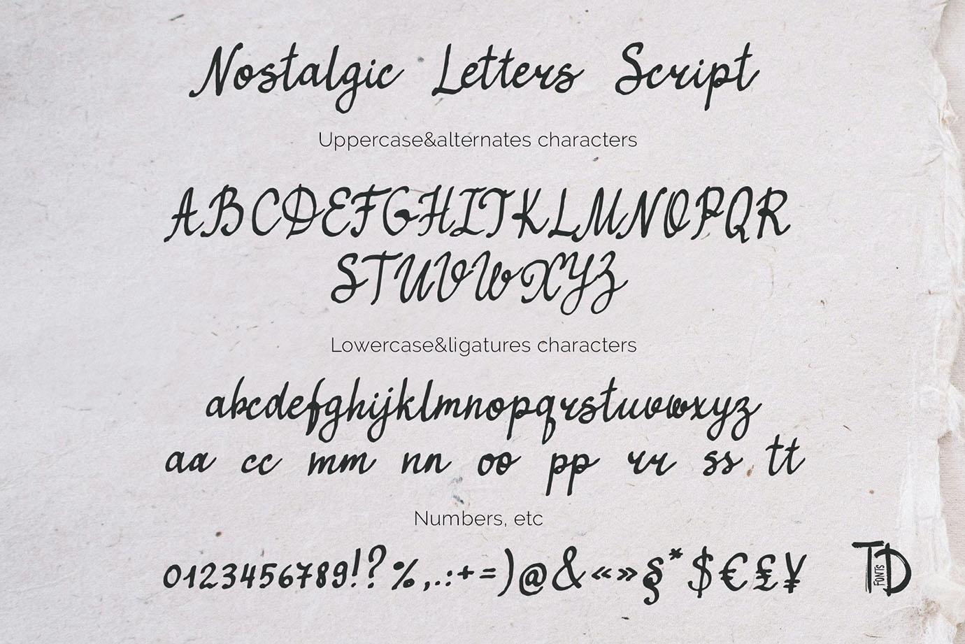 Nostalgic letters handwriting script sans font duo vintage
