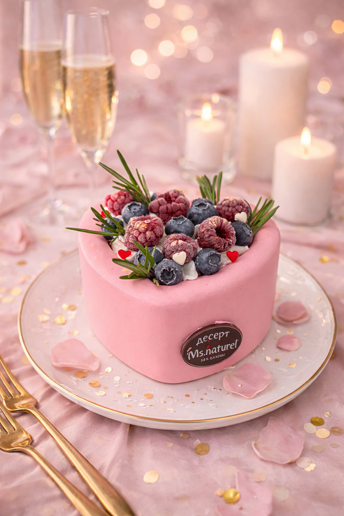 Ванільний з полуницею сердце