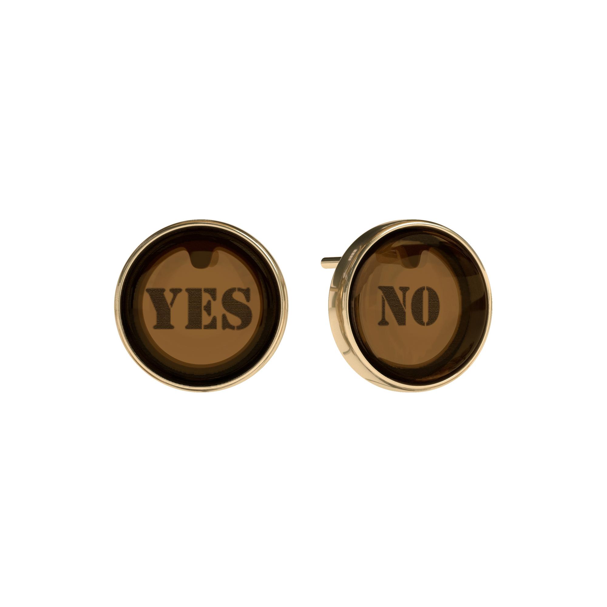 Серьги yes/no с натуральным янтарем