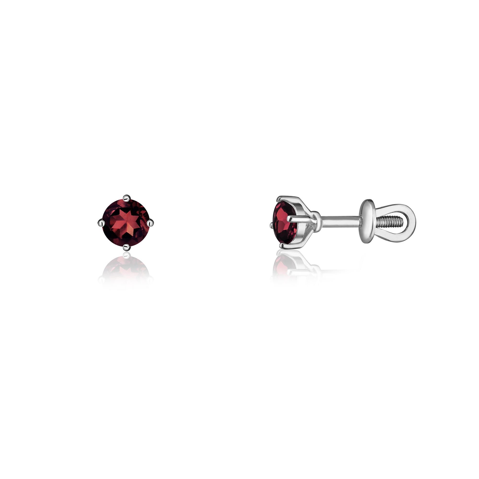 Серьги Crystal Circle с гранатом