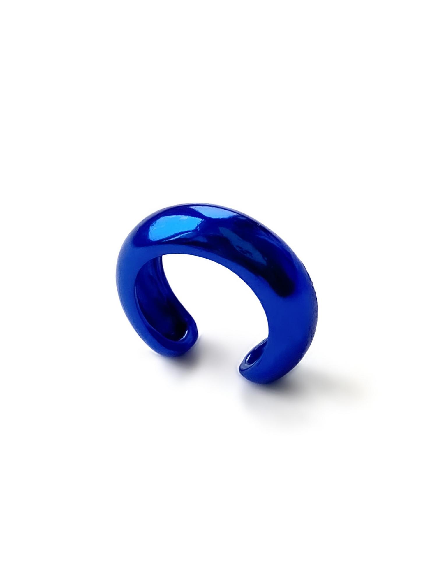 Серебряная серьга-кафф "Bubble" electric blue