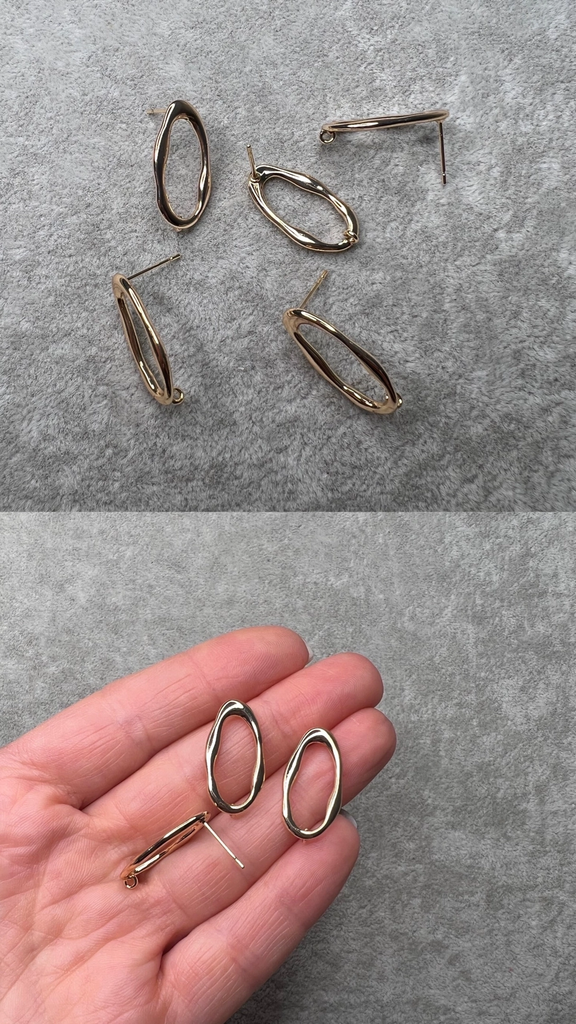 Пусеты с позолотой 22 мм