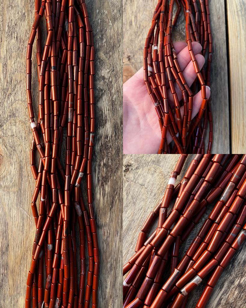 Яшма красная трубочки 13 х 4 мм