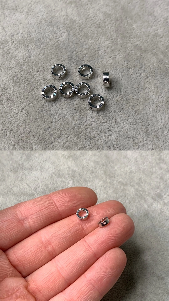 Рамка для бусин родий 6 х 2 мм