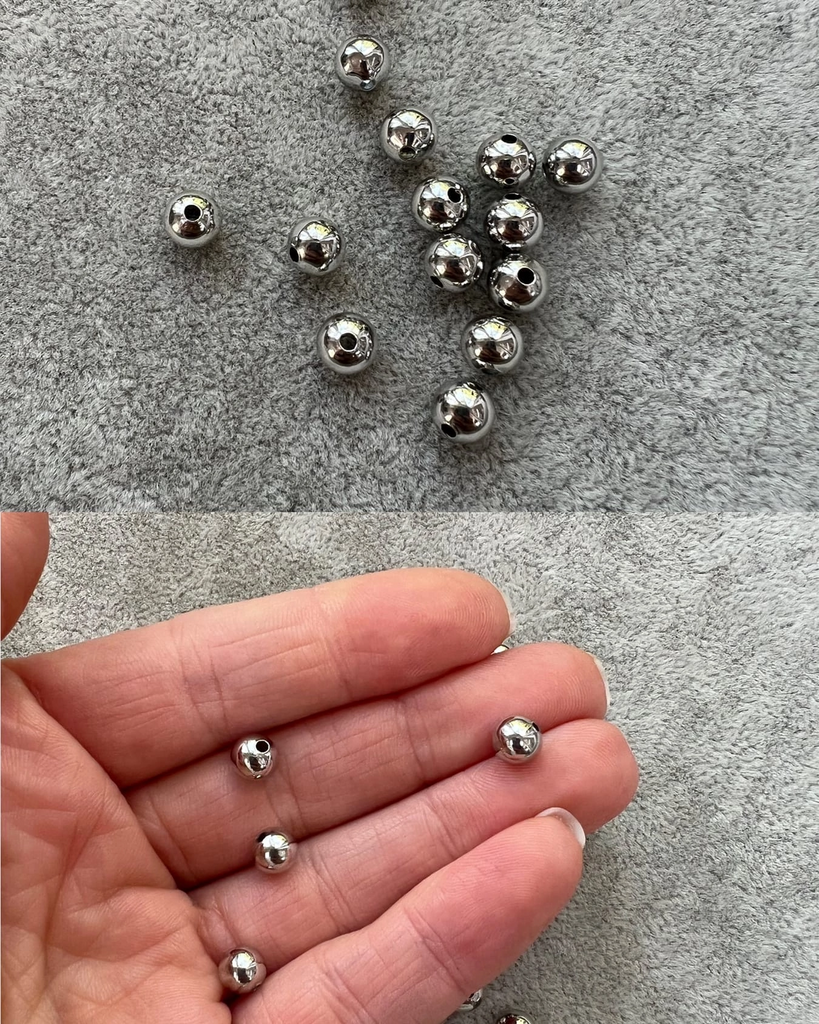 Бусины  родий 6 мм