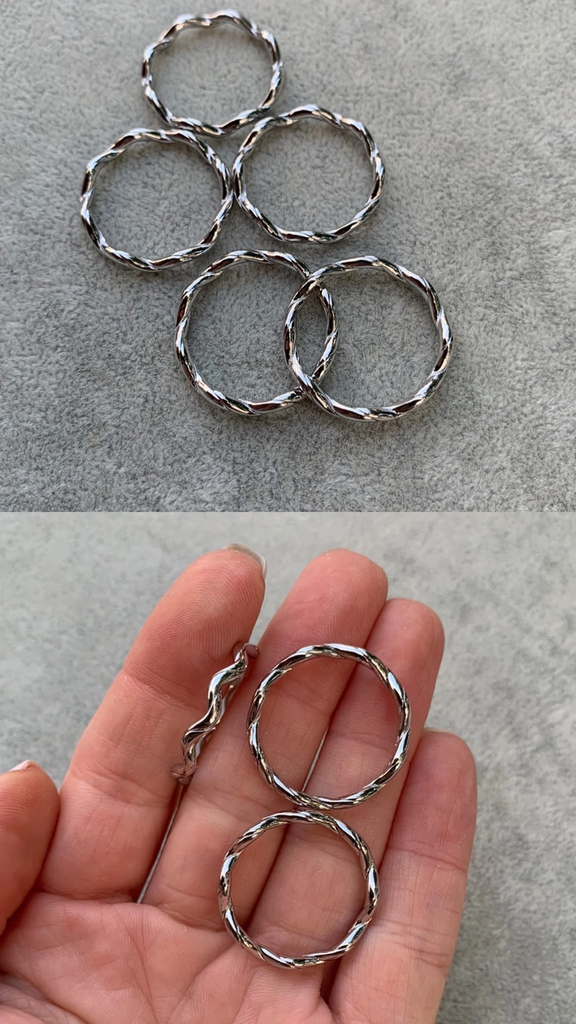 Кольцо - коннектор родий 24 х 2 мм