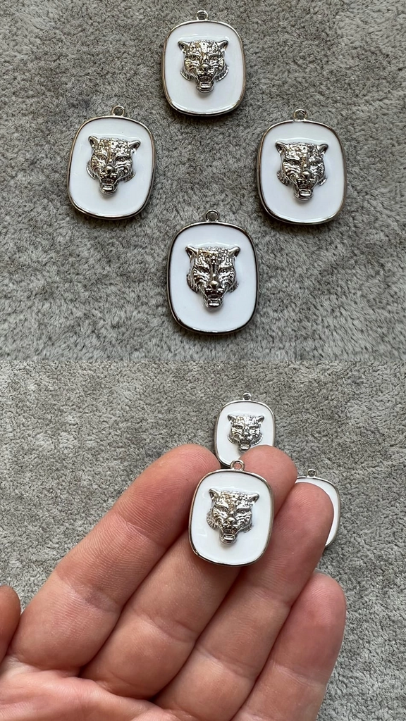 Подвеска родий + эмаль 22 х 17 мм