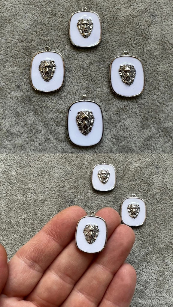 Подвеска родий + эмаль 21 х 16 мм