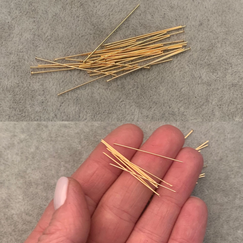 Пины со шляпкой позолота 3 см