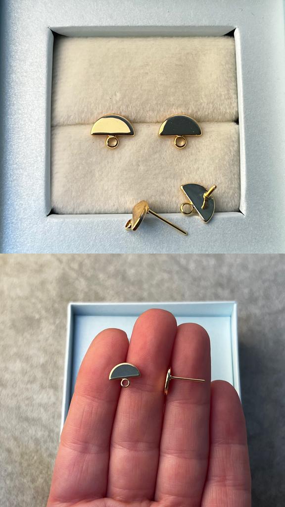 Пусеты с позолотой 10 х 8 мм