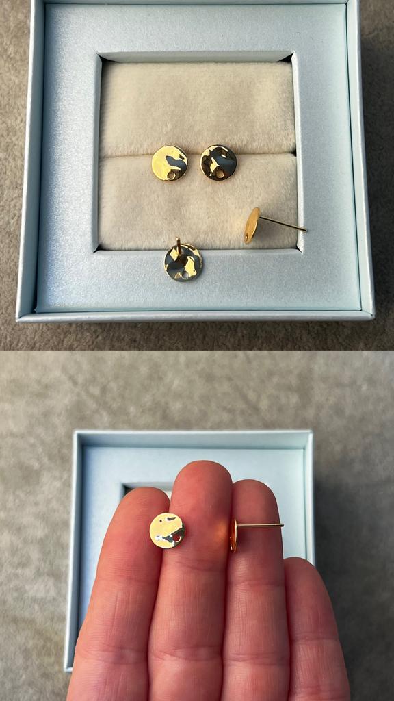 Пусеты с позолотой 8 мм